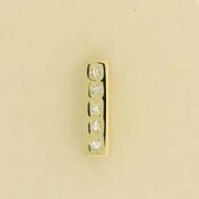 9ct 20pt DIA SET 5 STONE BAR PENDANT