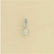 9ct WHITE 10pt DIA CLAW SET PENDANT   1Q