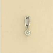 9ct WHITE 15pt DIA CLAW SET PENDANT   1Q