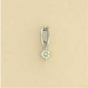 9ct WHITE 15pt DIA CLAW SET PENDANT   1Q