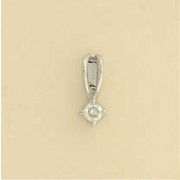 9ct WHITE 20pt DIA CLAW SET PENDANT   1Q