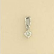 9ct WHITE 25pt DIA CLAW SET PENDANT   1Q