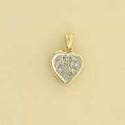 9ct 5pt PAVE SET 10mm HEART PENDANT