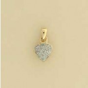 9ct 10pt PAVE SET PUFF HEART PENDANT