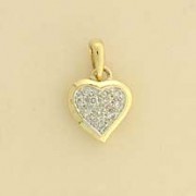 9ct 30pt DIAMOND PAVE SET HEART PENDANT