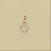 9ct 8mm 10pt DIAMOND CUT OUT HEART PEND.