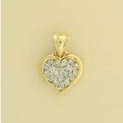 9ct 50pt DIAMOND SET HEART PENDANT