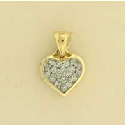 9ct 50pt DIAMOND SET HEART PENDANT