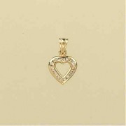9ct 12pt DIAMOND CUT OUT HEART PENDANT