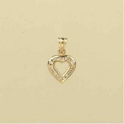 9ct 12pt DIAMOND CUT OUT HEART PENDANT