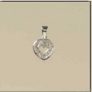 9ct WHITE 10pt DIAMOND C/OUT HEART PEND