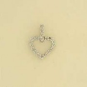 9ct WHITE 25pt DIAMOND SET OPEN HEART  =