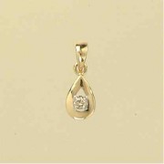 9ct 5pt DIAMOND TEARDROP PENDANT