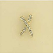 9CT --PT DIA. KISS CROSS PENDANT