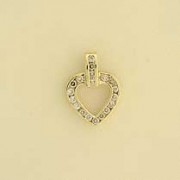 9ct 25pt DIAMOND CHANNEL SET HEART PEND