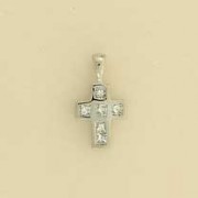 9ct WHITE 25pt SQ.DIAMOND SET CROSS