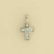 9ct WHITE 25pt SQ.DIAMOND SET CROSS