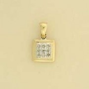 9ct 10pt DIAMOND PAVE SET SQ.PENDANT