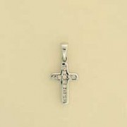 9CT WHITE GOLD 7pt DIA CHANNEL SET CROSS