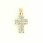 9ct 10pt DIA SET 14x10mm OPEN CROSS