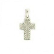 9ct WHITE 10pt DIA.PAVE SET OPEN CROSS