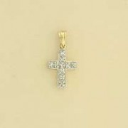 9ct 5pt DIAMOND PAVE SET CROSS