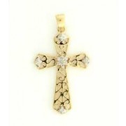 9ct 5PT DIAMOND SET SCROLL DESIGN CROSS