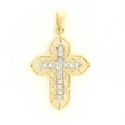 9ct 10PT DIAMOND SET OPEN CROSS