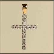 9ct 25pt DIAMOND SET CROSS