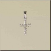 9cT WHITE 10pt DIAMOND 11x8mm CROSS