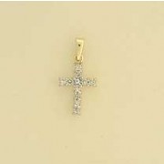 9cT  10pt DIAMOND 11x8mm CROSS