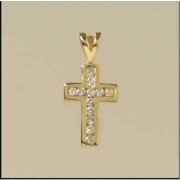 9ct 25pt DIAMOND 16x11mm CROSS
