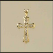 9ct 25pt DIAMOND 18x13mm CROSS