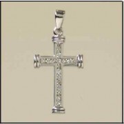 9ct WHITE 25pt DIAMOND 22x14mm CROSS