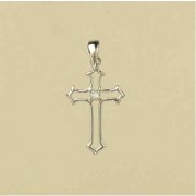 9ct WHITE DIAMOND CUTOUT GOTHIC CROSS