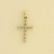 9ct 15x10mm 10pt DIAMOND RUB SET CROSS