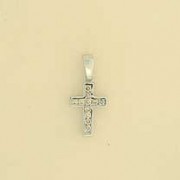 9ct WHITE 10pt DIAMOND CHANNEL SET CROSS