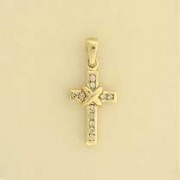 9ct 10pt DIAMOND WIRE WRAPPED CROSS