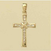 9ct 25pt DIAMOND CHANNEL SET CROSS