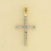 9ct 50pt DIAMOND SET CROSS