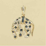 9ct 9PT DIAMOND/SAPPHIRE PANTHER PENDANT