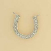 9ct WHITE 5pt DIA.SET HORSESHOE PENDANT