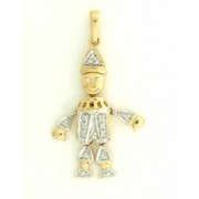 9ct 30mm 4pt DIA.SET CLOWN PENDANT