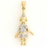 9ct 25mm 3pt DIA.SET CLOWN PENDANT     =