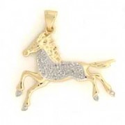 9ct .05pt DIA SET HORSE PENDANT