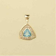 9ct 18pt DIAMOND/TOPAZ TRILLION PENDANT