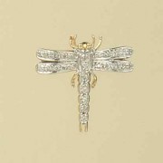 9ct 13pt DIAMOND DRAGONFLY BROOCH