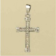 9ct WHITE 20pt 21x14mm DIAMOND CROSS