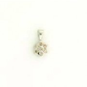 9ct WHITE 10pt DIAMOND SET FLOWER PEND.