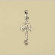 9ct WHITE 25pt 17x10mm DIAMOND CROSS